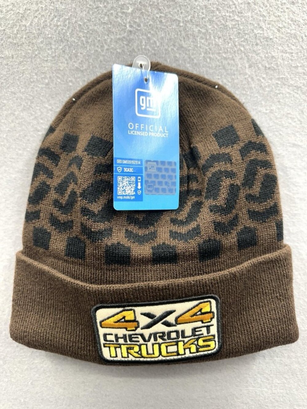 Brown Chevrolet Trucks 4x4 Tire Tread Knit Beanie GM Licensed Official